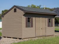 10x16 Cottage Style Storage Shed with Java Brown Vinyl Siding