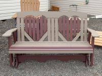 5' Heart Glider in Weather Wood and Cherrywood Poly Lumber