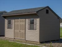 10x16 Cottage Style Storage Shed with Java Brown Vinyl Siding